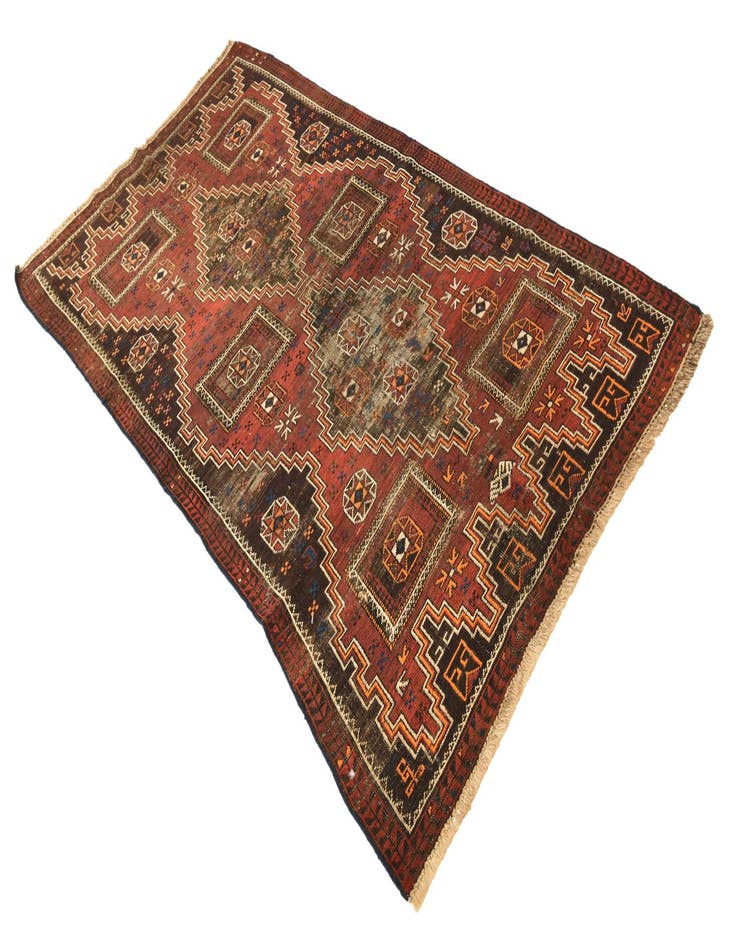 Detail image of 3' 9 x 6' 10 Hand Knotted Shiraz Persian Wool Rug