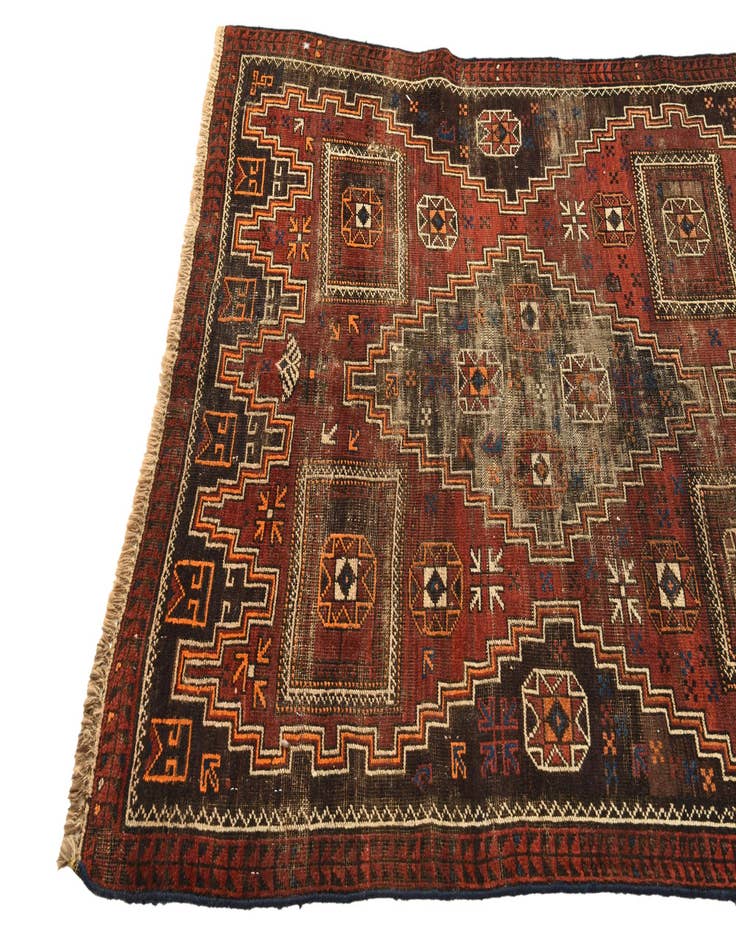 Detail image of 3' 9 x 6' 10 Hand Knotted Shiraz Persian Wool Rug