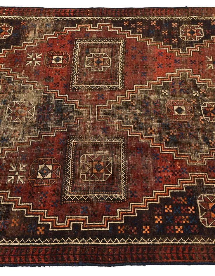 Detail image of 3' 9 x 6' 10 Hand Knotted Shiraz Persian Wool Rug