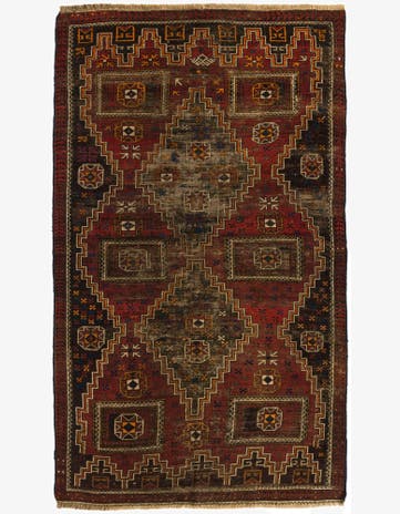 3' 9 x 6' 10 Hand Knotted Shiraz Persian Wool Rug