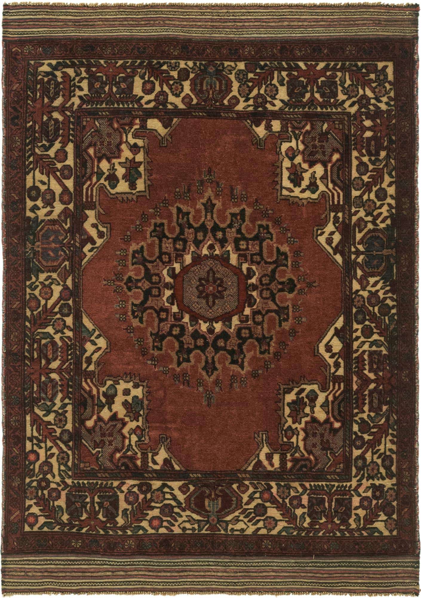 4' 2 x 6' 2 Hand Knotted Sumak Wool Rug