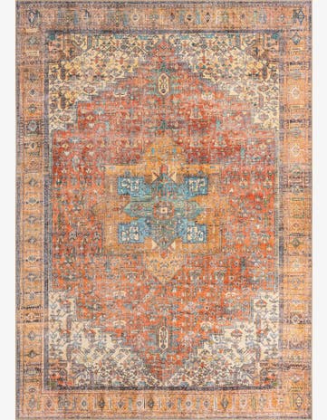 Rust Red Washable Timeless Rug