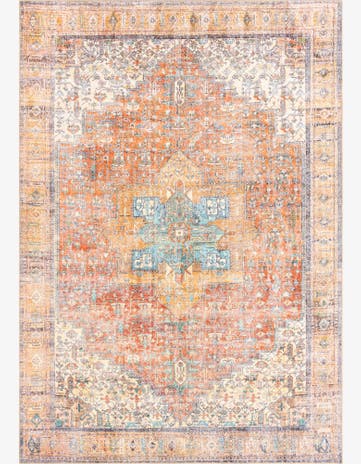 Rust Red Washable Timeless Rug