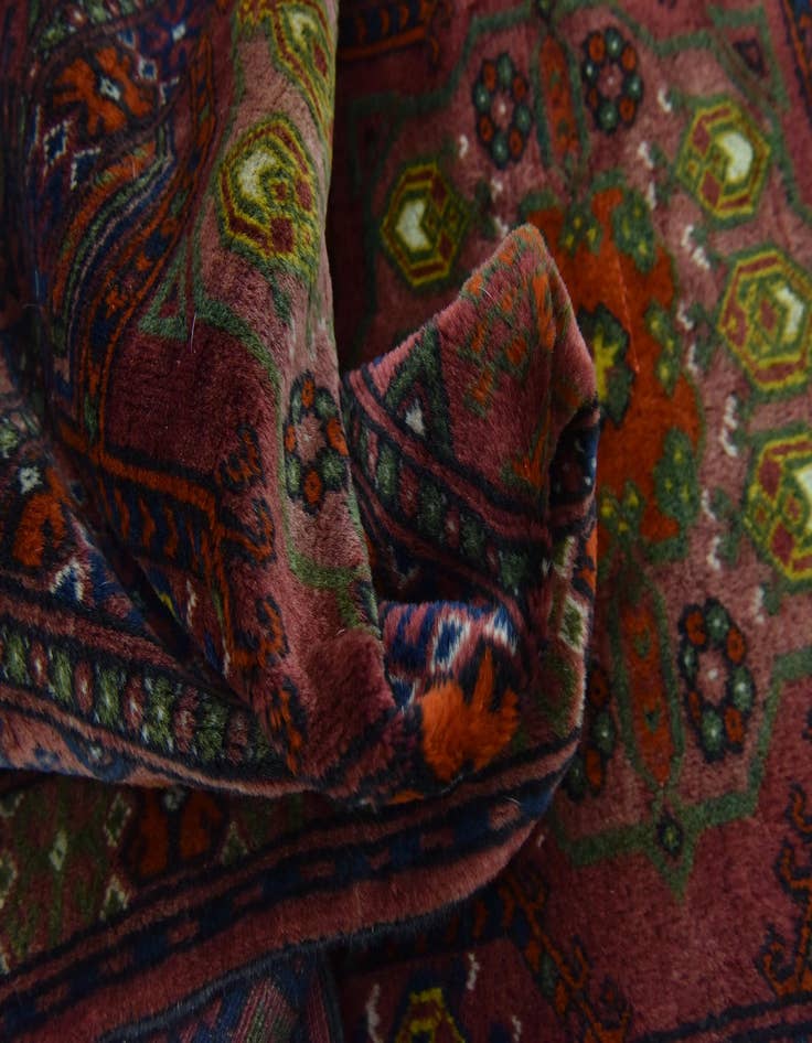 Detail image of 5' 4 x 8' 2  Hand Knotted Torkaman Oriental Wool Rug
