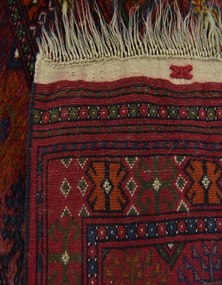 Detail image of 5' 4 x 8' 2  Hand Knotted Torkaman Oriental Wool Rug