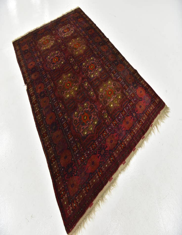 Detail image of 5' 4 x 8' 2  Hand Knotted Torkaman Oriental Wool Rug