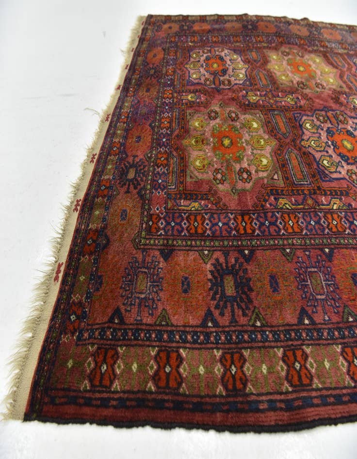 Detail image of 5' 4 x 8' 2  Hand Knotted Torkaman Oriental Wool Rug
