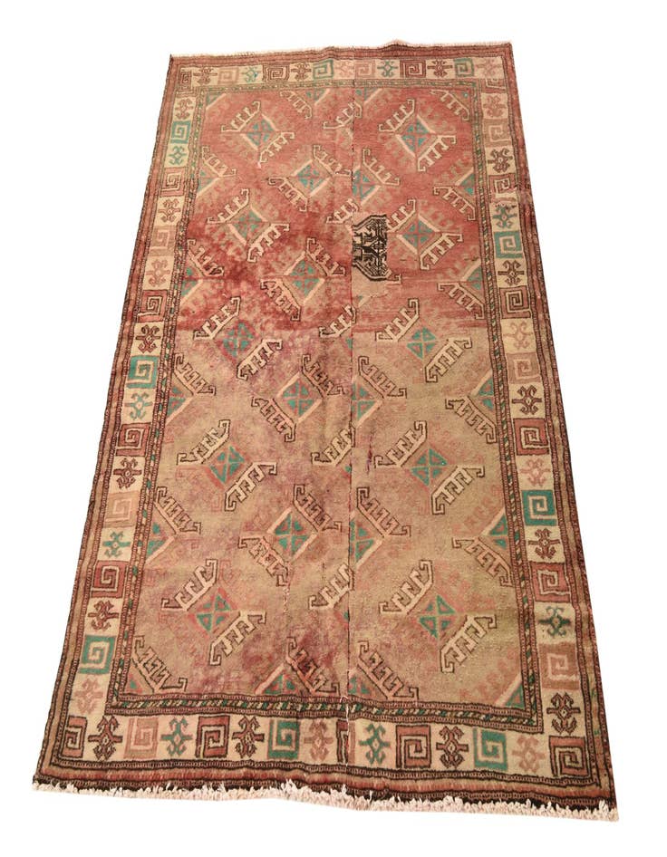 Detail image of 3' 5 x 4' 8 Hand Knotted Torkaman Persian Wool Rug