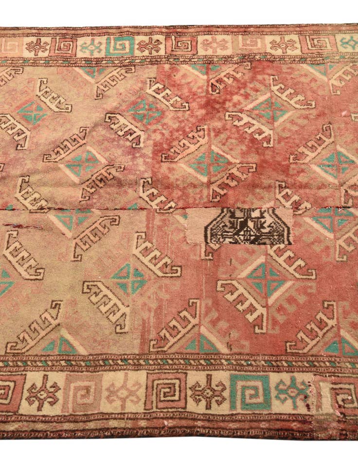Detail image of 3' 5 x 4' 8 Hand Knotted Torkaman Persian Wool Rug