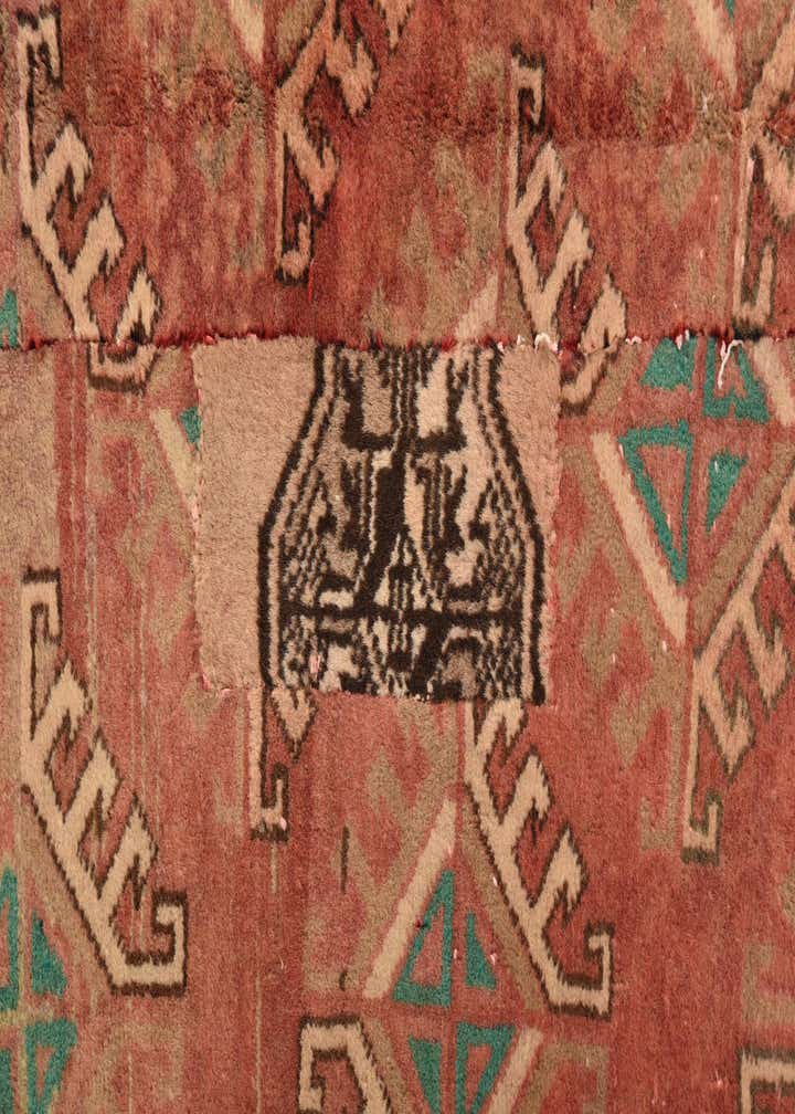 3' 5 x 4' 8 Hand Knotted Torkaman Persian Wool Rug