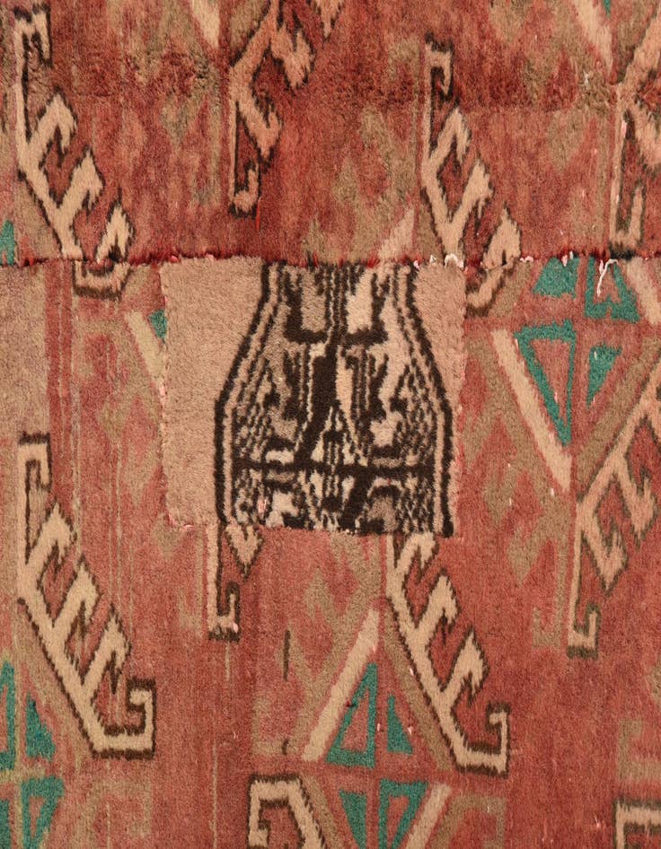 Detail image of 3' 5 x 4' 8 Hand Knotted Torkaman Persian Wool Rug