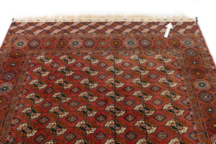 6' 8 x 9' 10 Hand Knotted Torkaman Persian Wool Rug