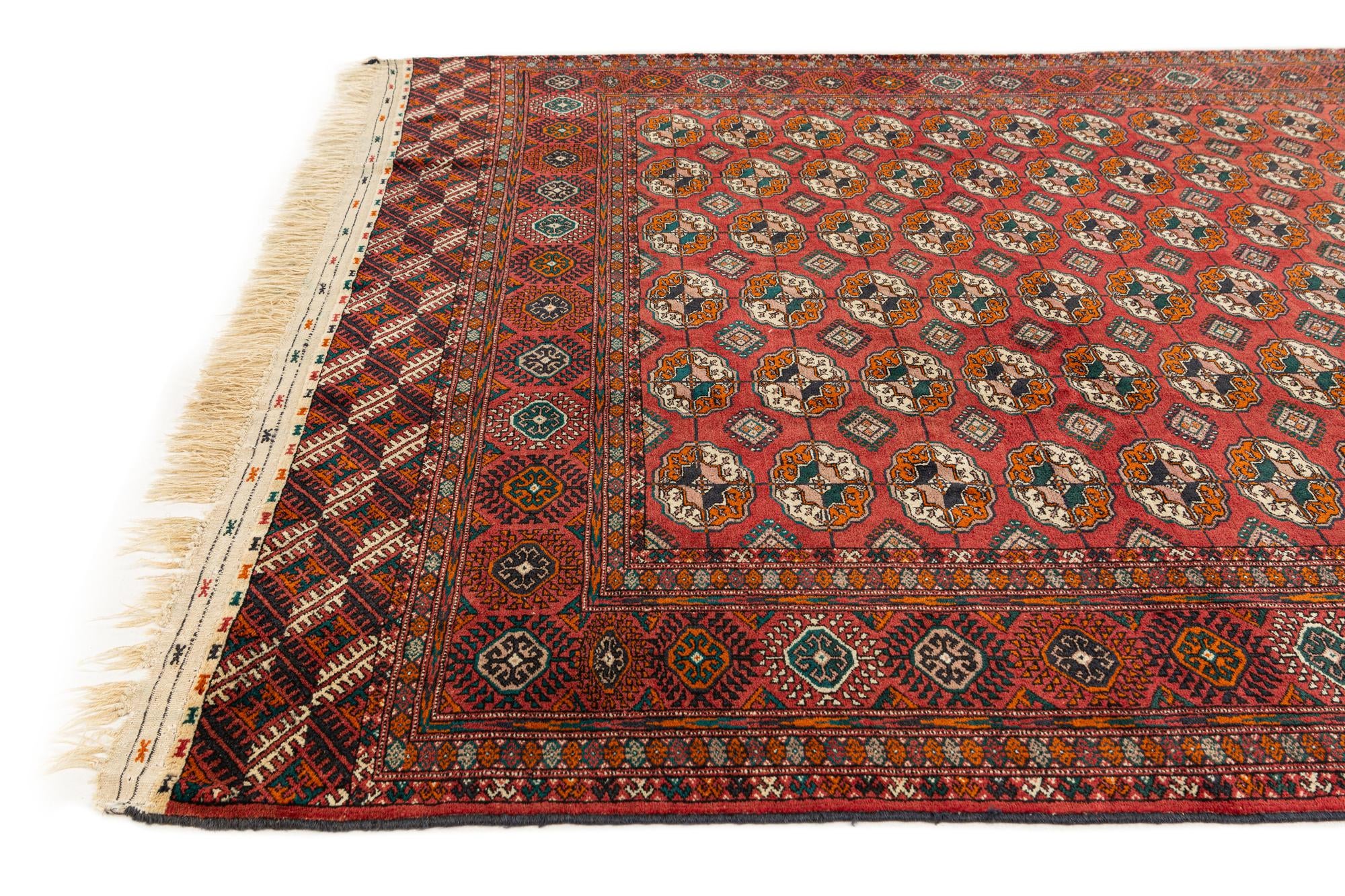 6' 8 x 9' 10 Hand Knotted Torkaman Persian Wool Rug