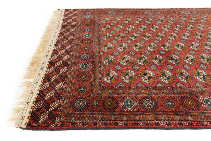 6' 8 x 9' 10 Hand Knotted Torkaman Persian Wool Rug
