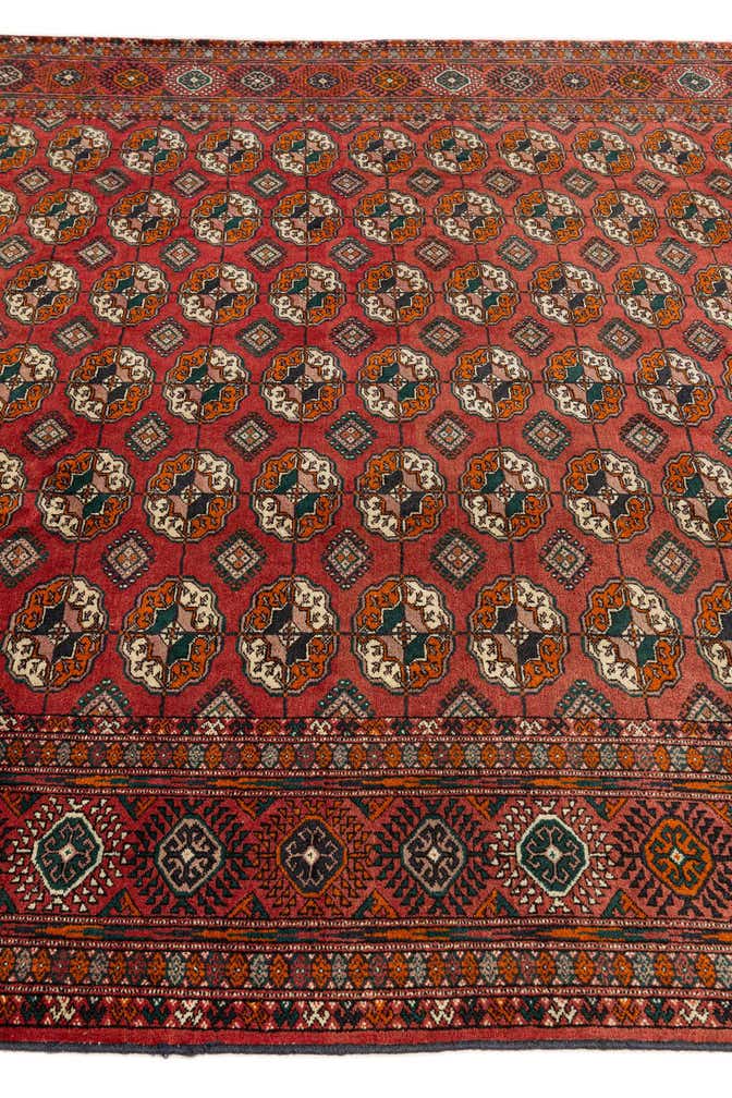 6' 8 x 9' 10 Hand Knotted Torkaman Persian Wool Rug