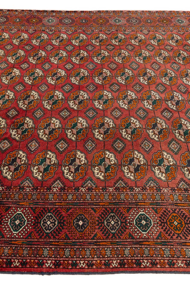 Detail image of 6' 8 x 9' 10 Hand Knotted Torkaman Persian Wool Rug