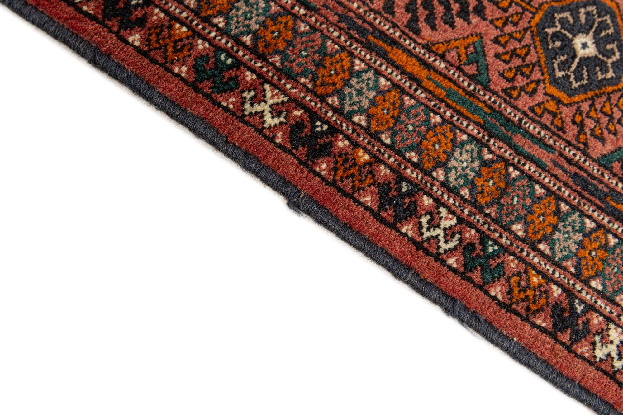6' 8 x 9' 10 Hand Knotted Torkaman Persian Wool Rug