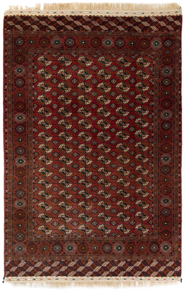 Detail image of 6' 8 x 9' 10 Hand Knotted Torkaman Persian Wool Rug