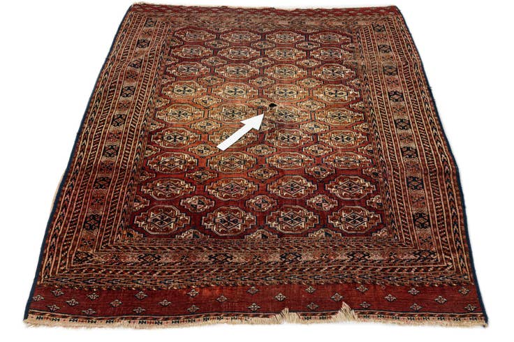 Detailansicht von 130cm x 165cm Handgeknüpft Torkaman Orientalisch Wolle Teppich