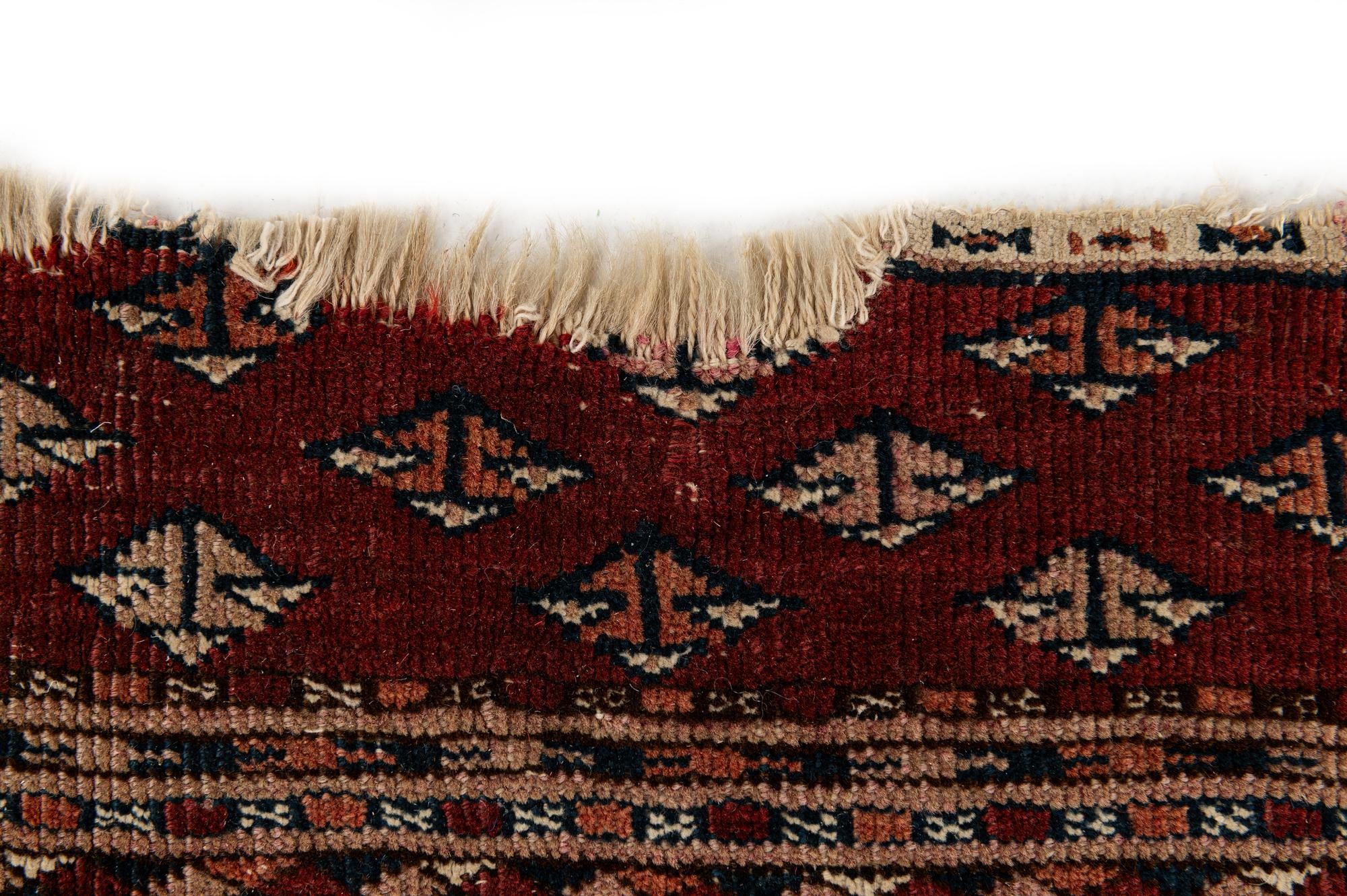 4' 3 x 5' 5 Hand Knotted Torkaman Oriental Wool Rug
