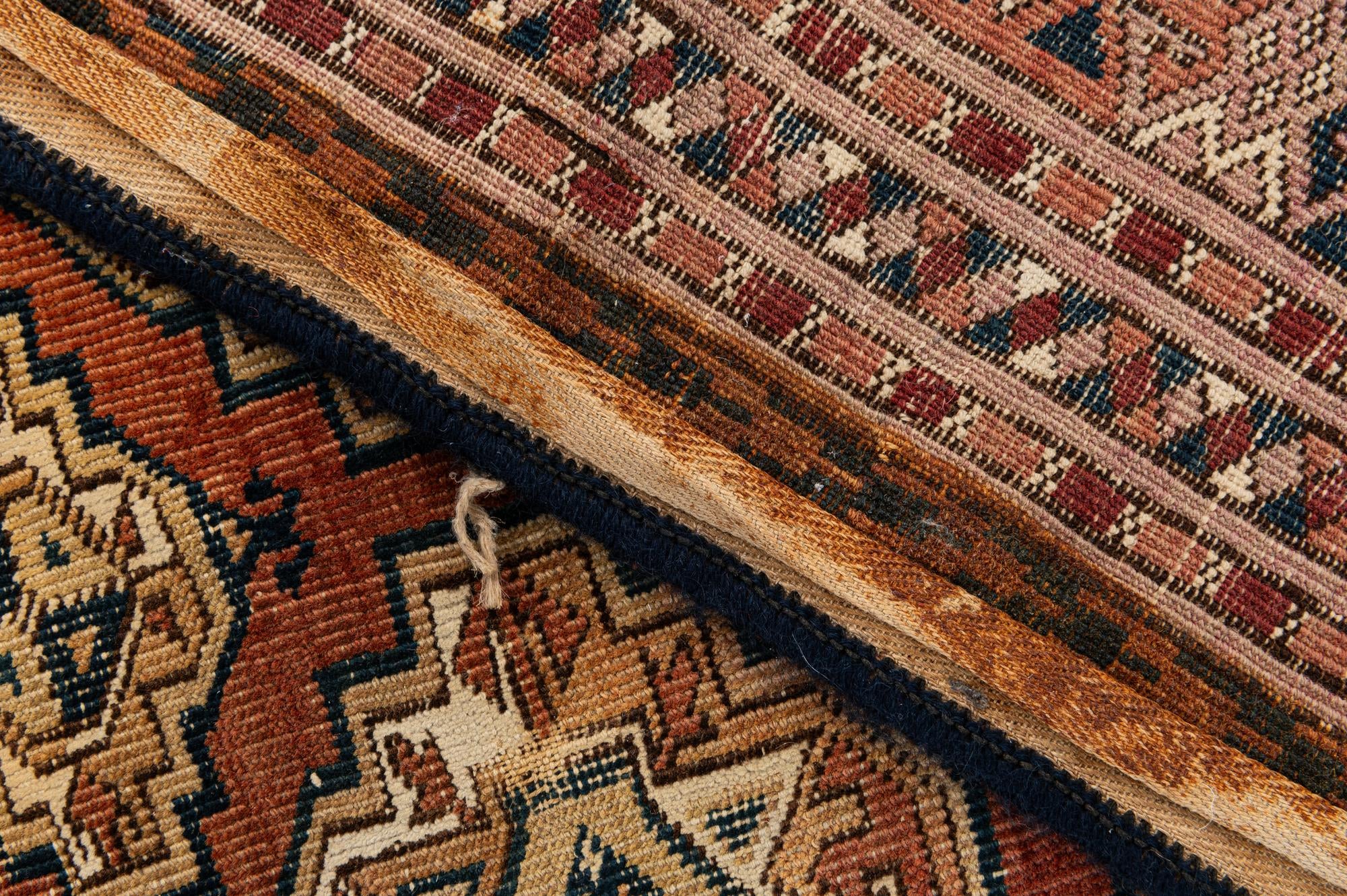4' 3 x 5' 5 Hand Knotted Torkaman Oriental Wool Rug