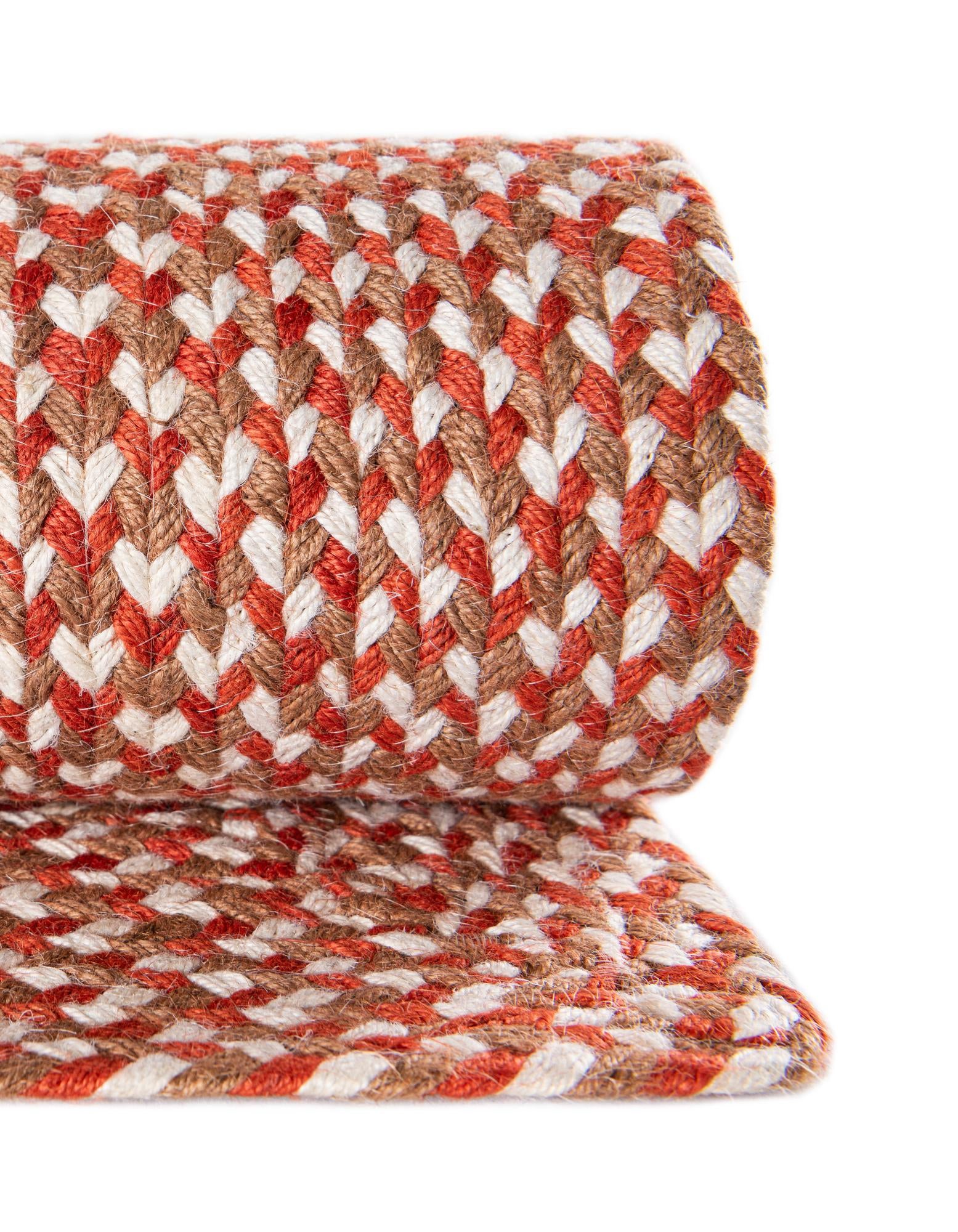 4' 1 x 6' 1 Handmade Tweed Braided Jute Rug