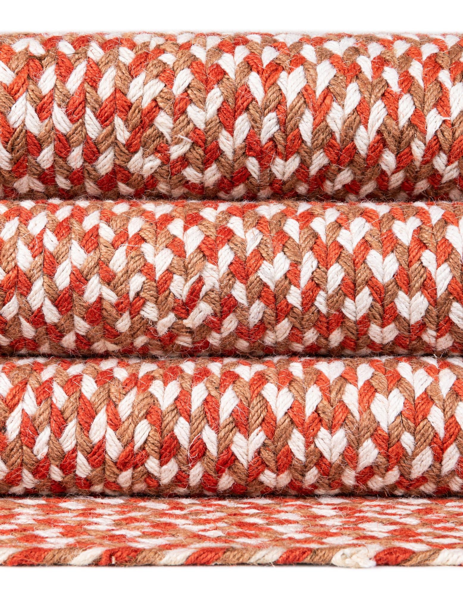 4' 1 x 6' 1 Handmade Tweed Braided Jute Rug