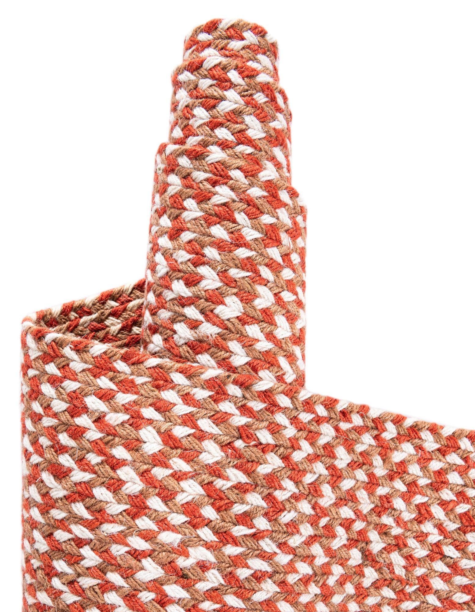 4' 1 x 6' 1 Handmade Tweed Braided Jute Rug