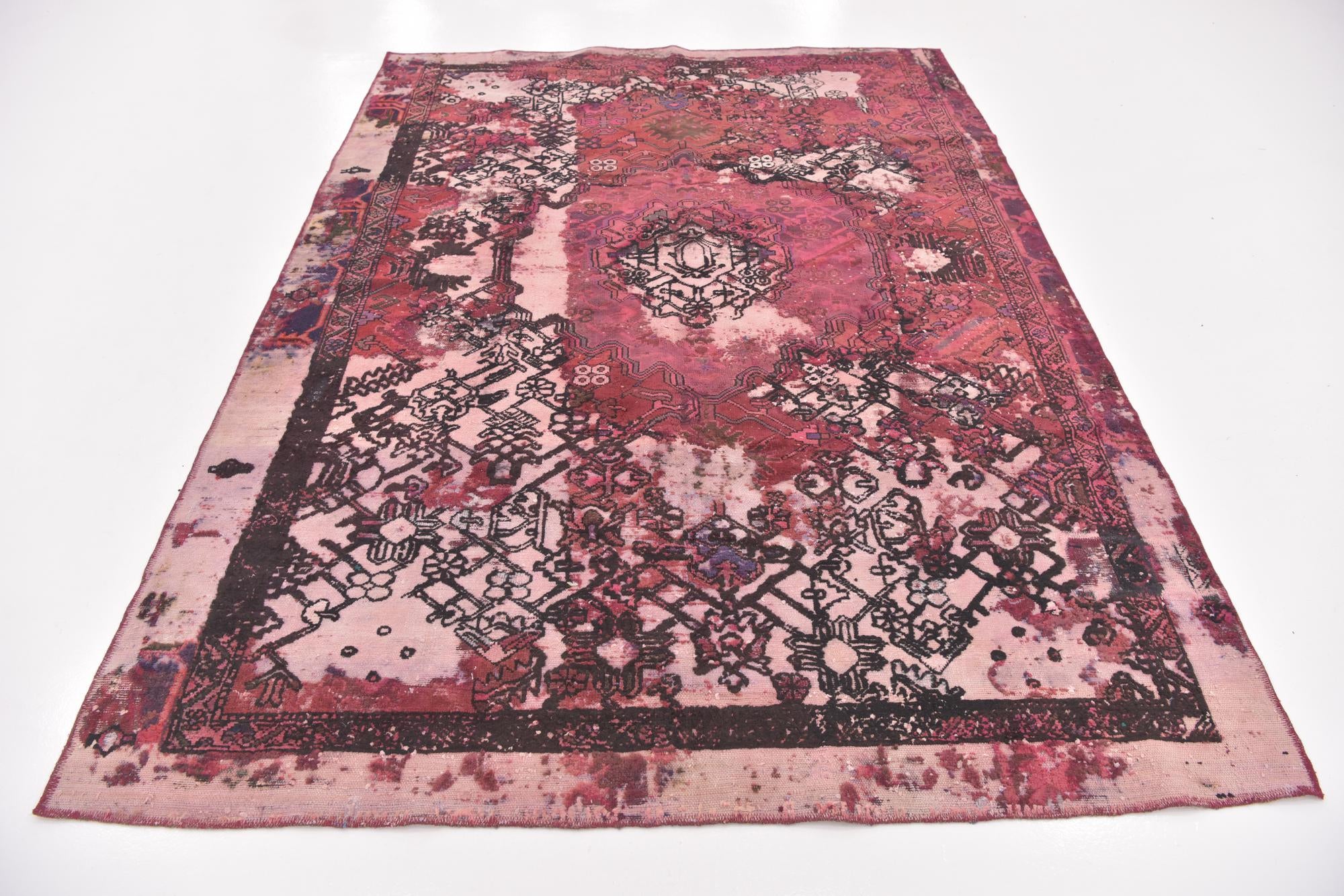 6' 6 x 8' 10 Hand Knotted Ultra Vintage Persian Wool Rug
