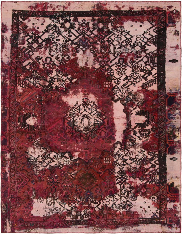 Detail image of 6' 6 x 8' 10 Hand Knotted Ultra Vintage Persian Wool Rug
