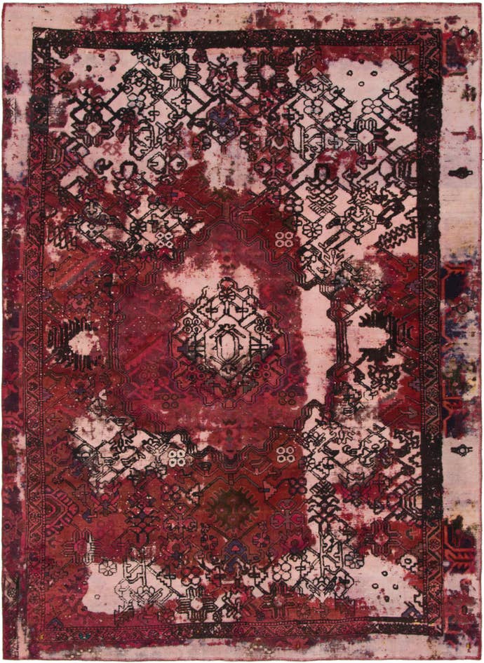 Detail image of 6' 6 x 8' 10 Hand Knotted Ultra Vintage Persian Wool Rug