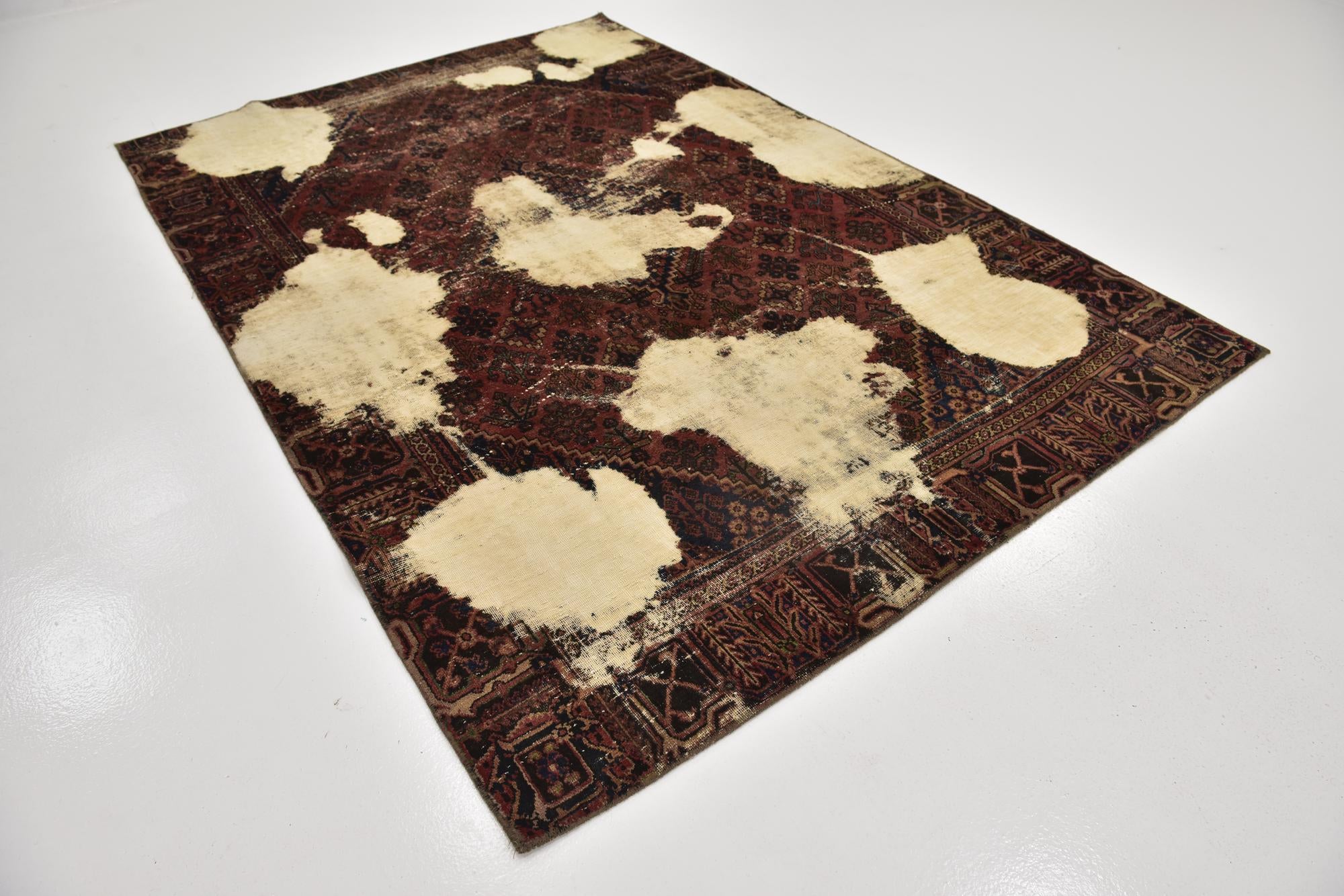 6' 7 x 9' 6 Hand Knotted Ultra Vintage Persian Wool Rug