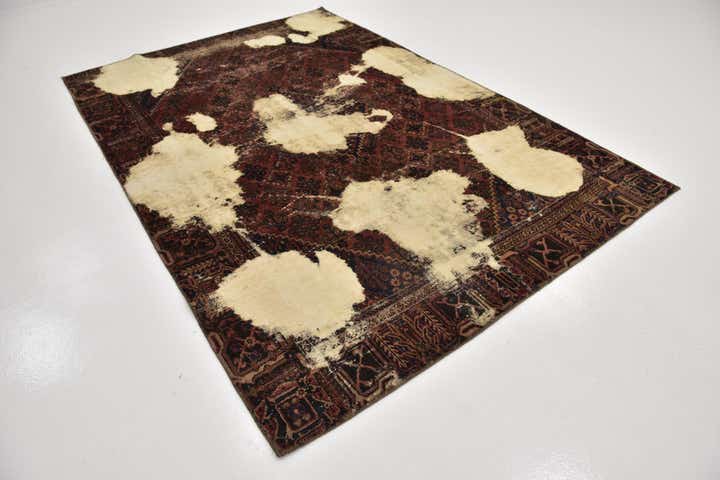 6' 7 x 9' 6 Hand Knotted Ultra Vintage Persian Wool Rug