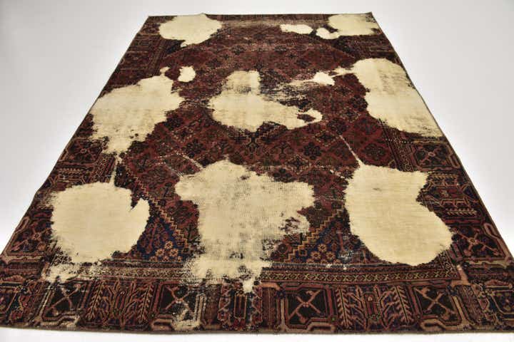 6' 7 x 9' 6 Hand Knotted Ultra Vintage Persian Wool Rug