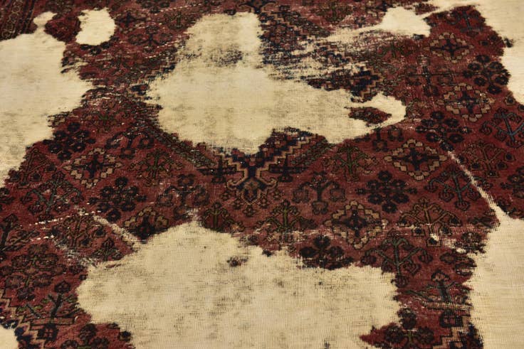 Detail image of 6' 7 x 9' 6 Hand Knotted Ultra Vintage Persian Wool Rug
