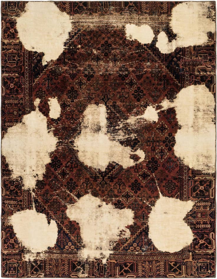 Detail image of 6' 7 x 9' 6 Hand Knotted Ultra Vintage Persian Wool Rug
