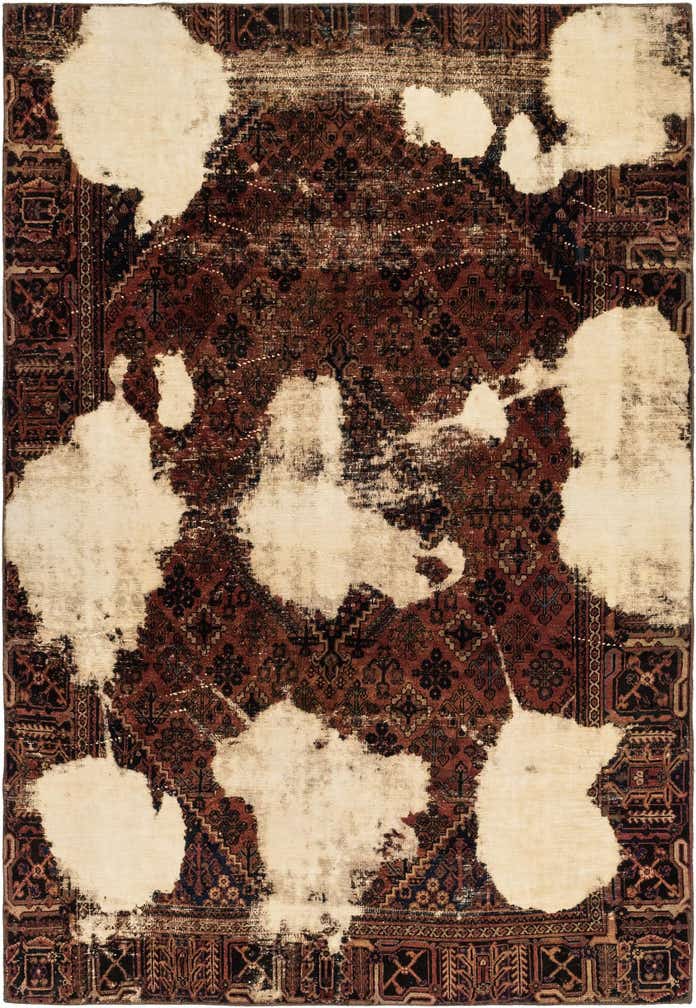 6' 7 x 9' 6 Hand Knotted Ultra Vintage Persian Wool Rug