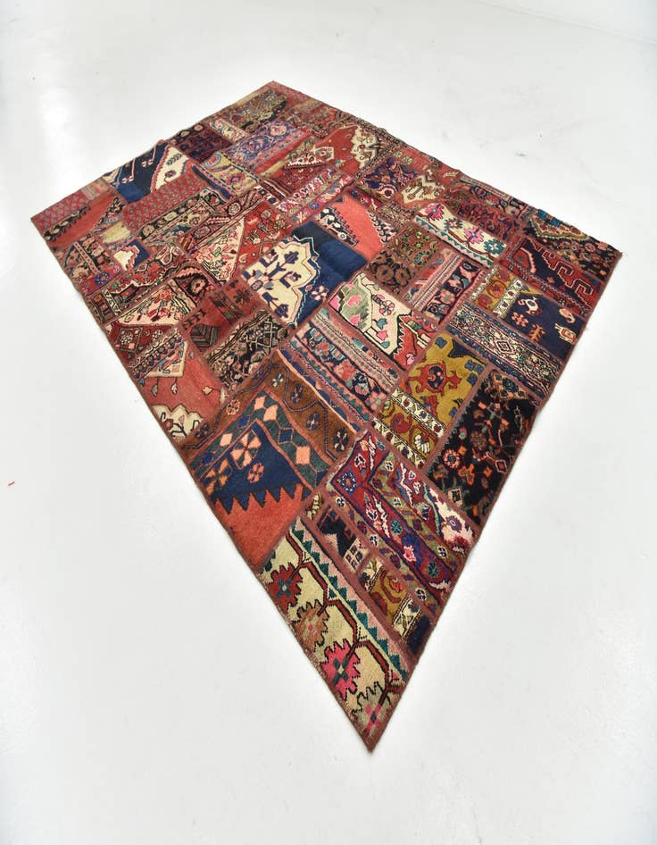 Detail image of 6' 6 x 9'  Hand Knotted Ultra Vintage Persian Wool Rug