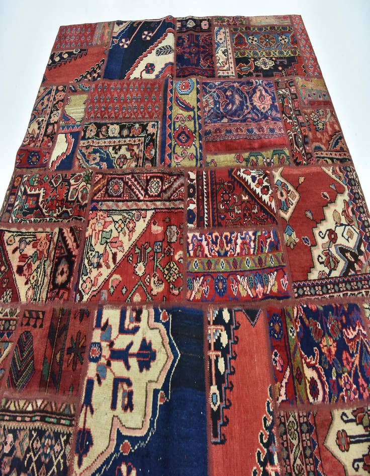 Detail image of 6' 6 x 9'  Hand Knotted Ultra Vintage Persian Wool Rug