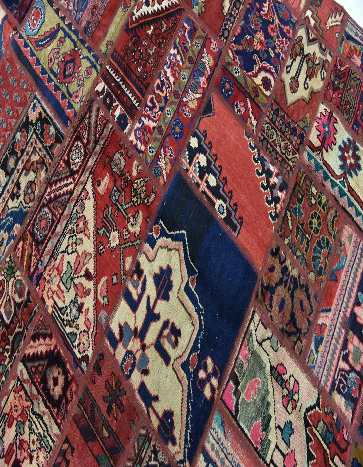 Detail image of 6' 6 x 9'  Hand Knotted Ultra Vintage Persian Wool Rug