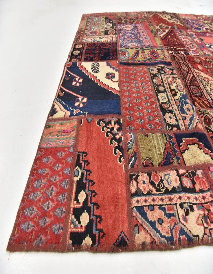 Detail image of 6' 6 x 9'  Hand Knotted Ultra Vintage Persian Wool Rug