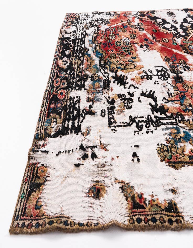Detail image of 4' 7 x 6' 9  Hand Knotted Ultra Vintage Persian Wool Rug