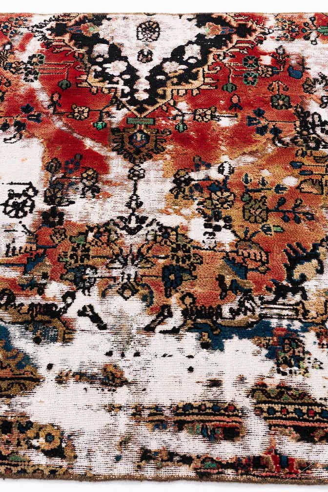 4' 7 x 6' 9 Hand Knotted Ultra Vintage Persian Wool Rug