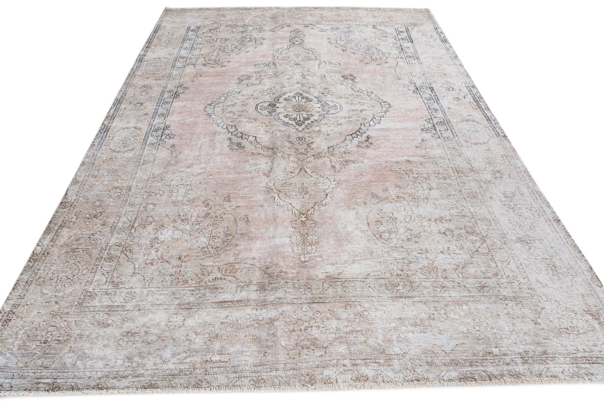 6' 3 x 9' 5 Hand Knotted Ultra Vintage Persian Wool Rug