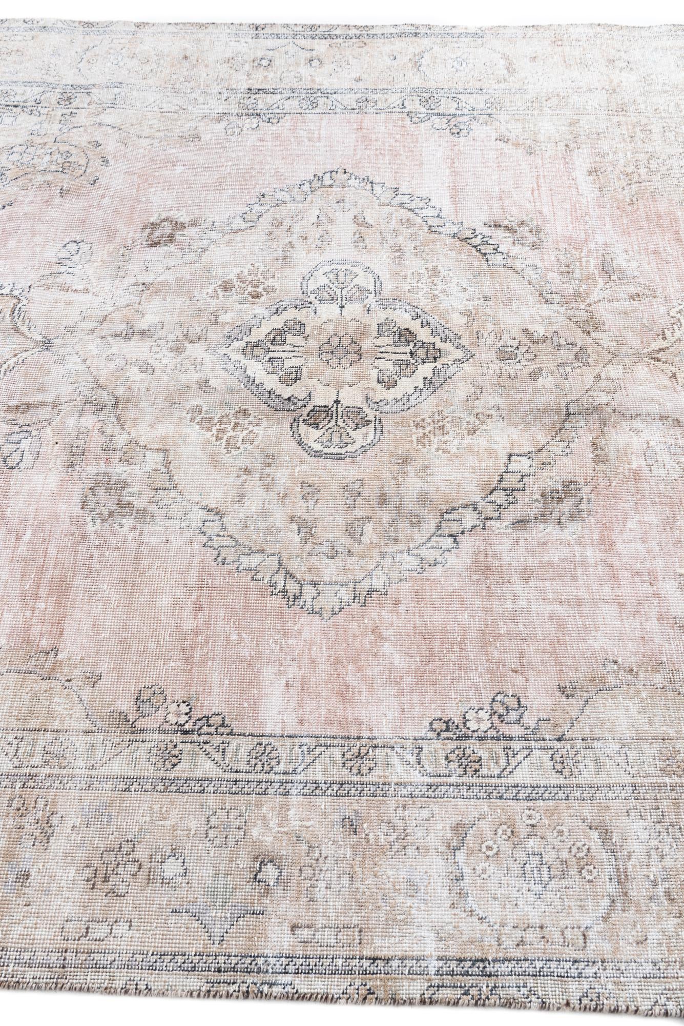 6' 3 x 9' 5 Hand Knotted Ultra Vintage Persian Wool Rug