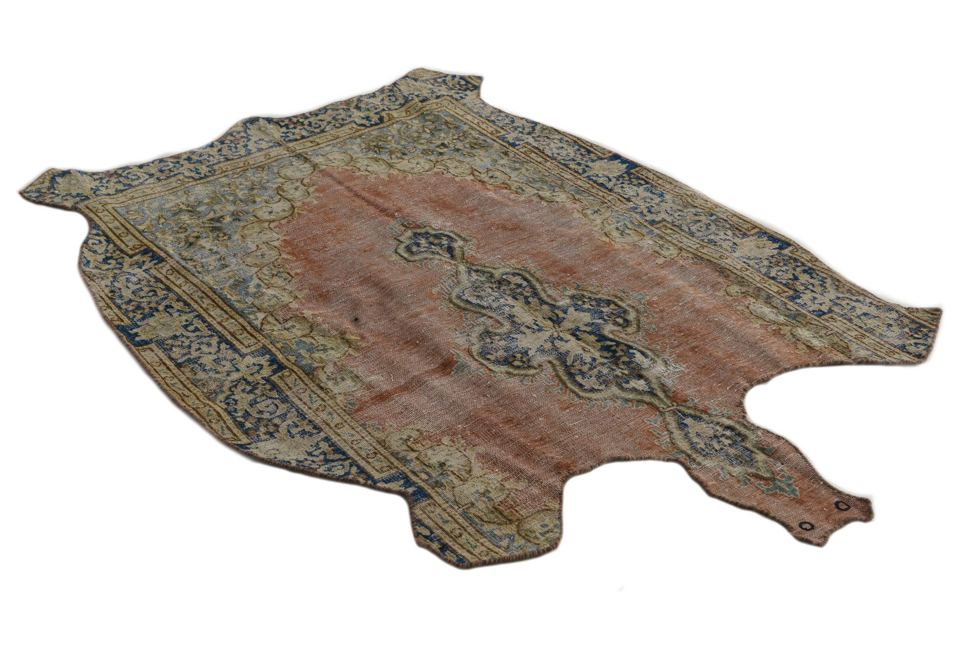 4' 5 x 6' 4 Hand Knotted Ultra Vintage Persian Wool Rug