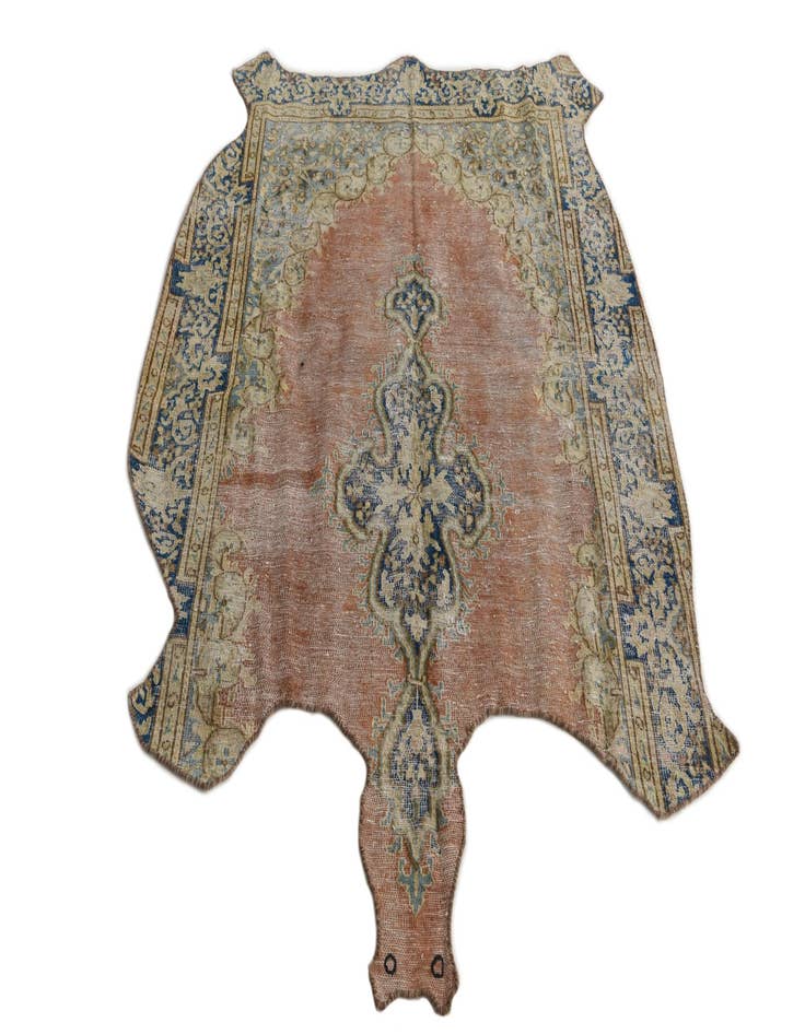 Detail image of 4' 5 x 6' 4  Hand Knotted Ultra Vintage Persian Wool Rug