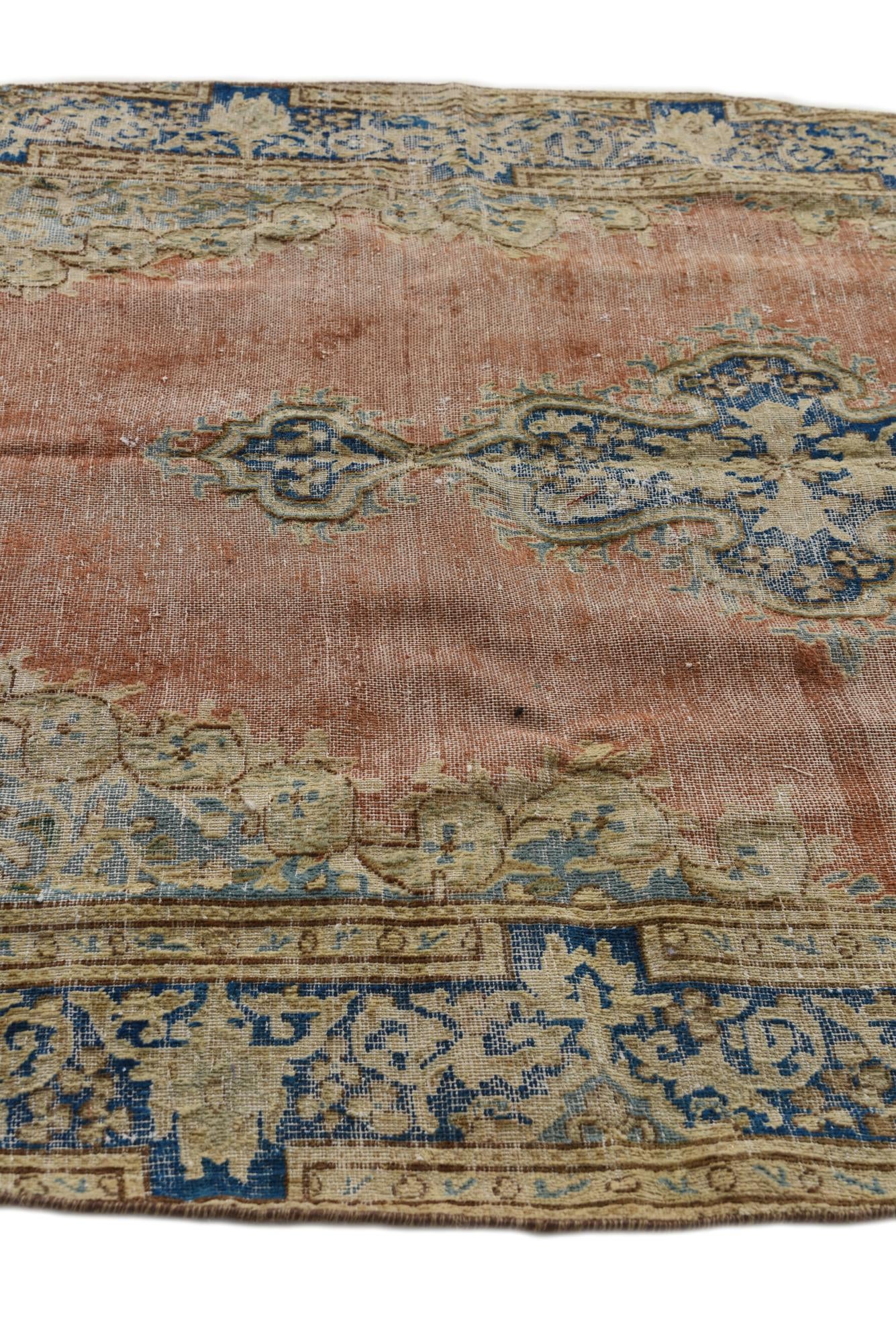 4' 5 x 6' 4 Hand Knotted Ultra Vintage Persian Wool Rug