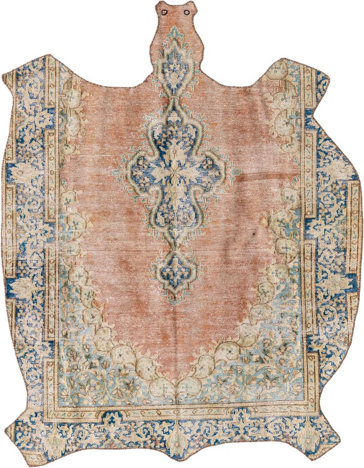 Detail image of 4' 5 x 6' 4 Hand Knotted Ultra Vintage Persian Wool Rug
