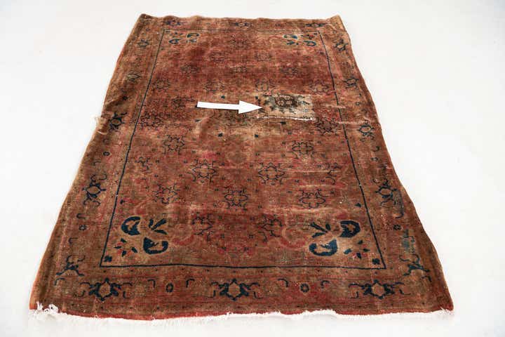 3' 7 x 5' Hand Knotted Ultra Vintage Persian Wool Rug
